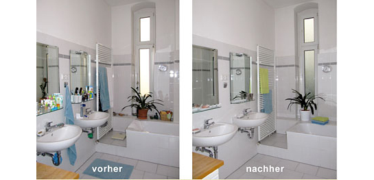 Foto Bad vor und nach Homestaging